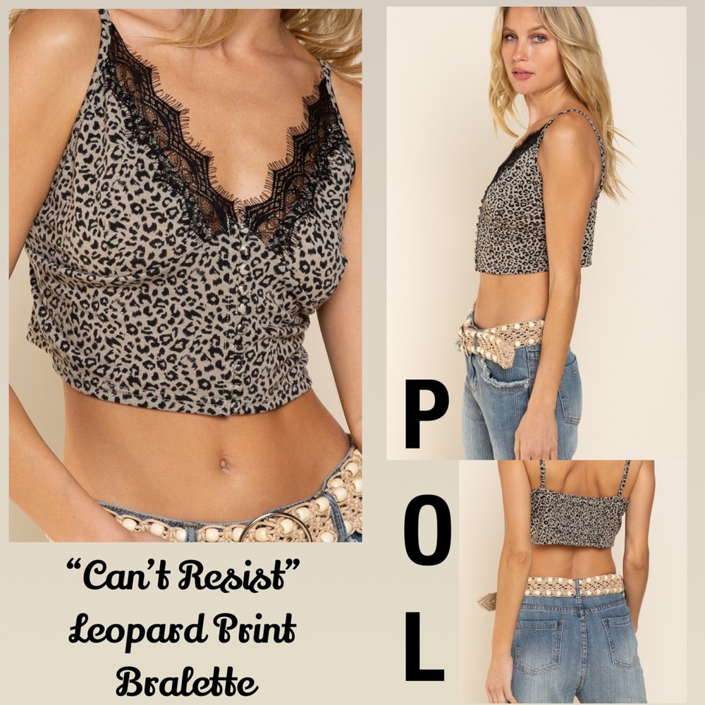 🎉HOST PICK!! 🎉POL CAN’T RESIST LEOPARD PRINT TAUPE BRALETTE